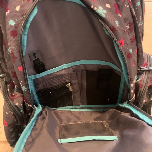 Roots Floral Pattern Large School/Travel Backpack - Picture 3 of 10